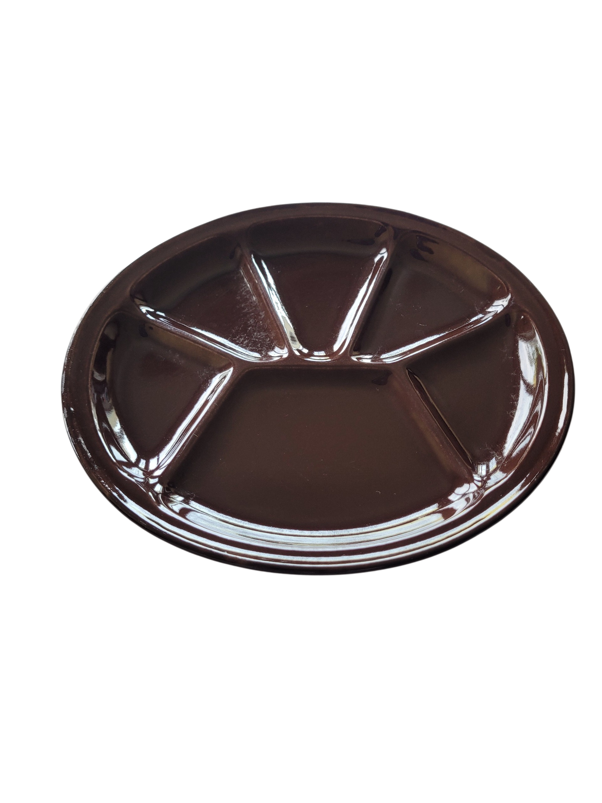 Assiette Compartimente Marron