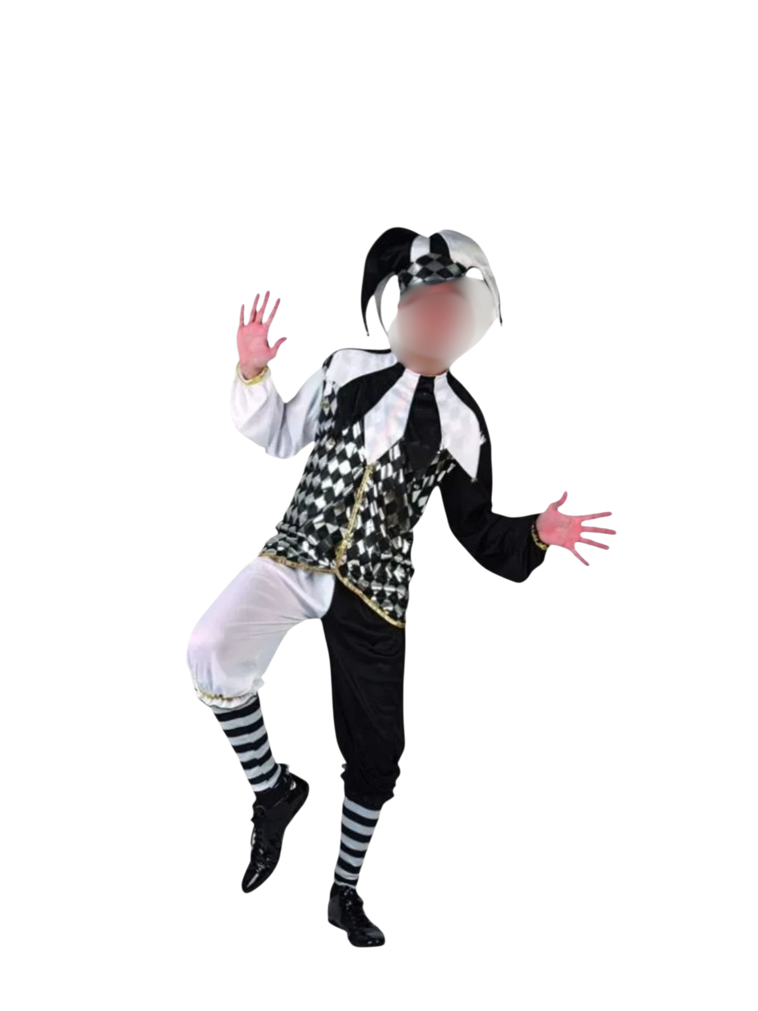 Deguisement Adulte Arlequin Noir Et Blanc