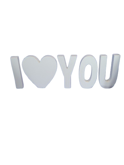Lettrage I Love You Blanc