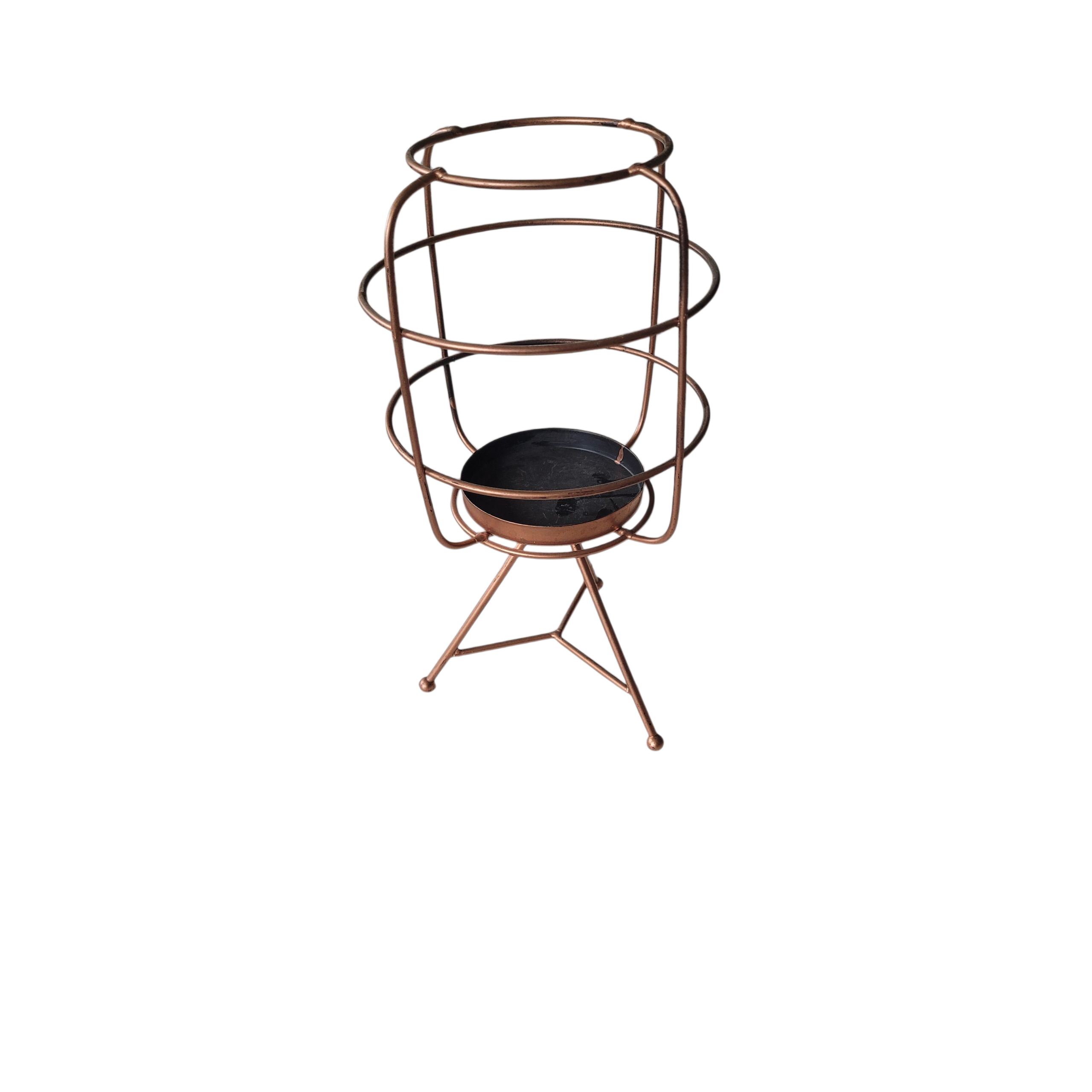 Photophore Cage Sur Pied Couleur Cuivre