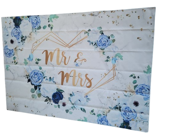 Toile De Fond Mr Mrs Bleue