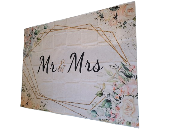 Toile De Fond Mr Mrs Rose Et Vert