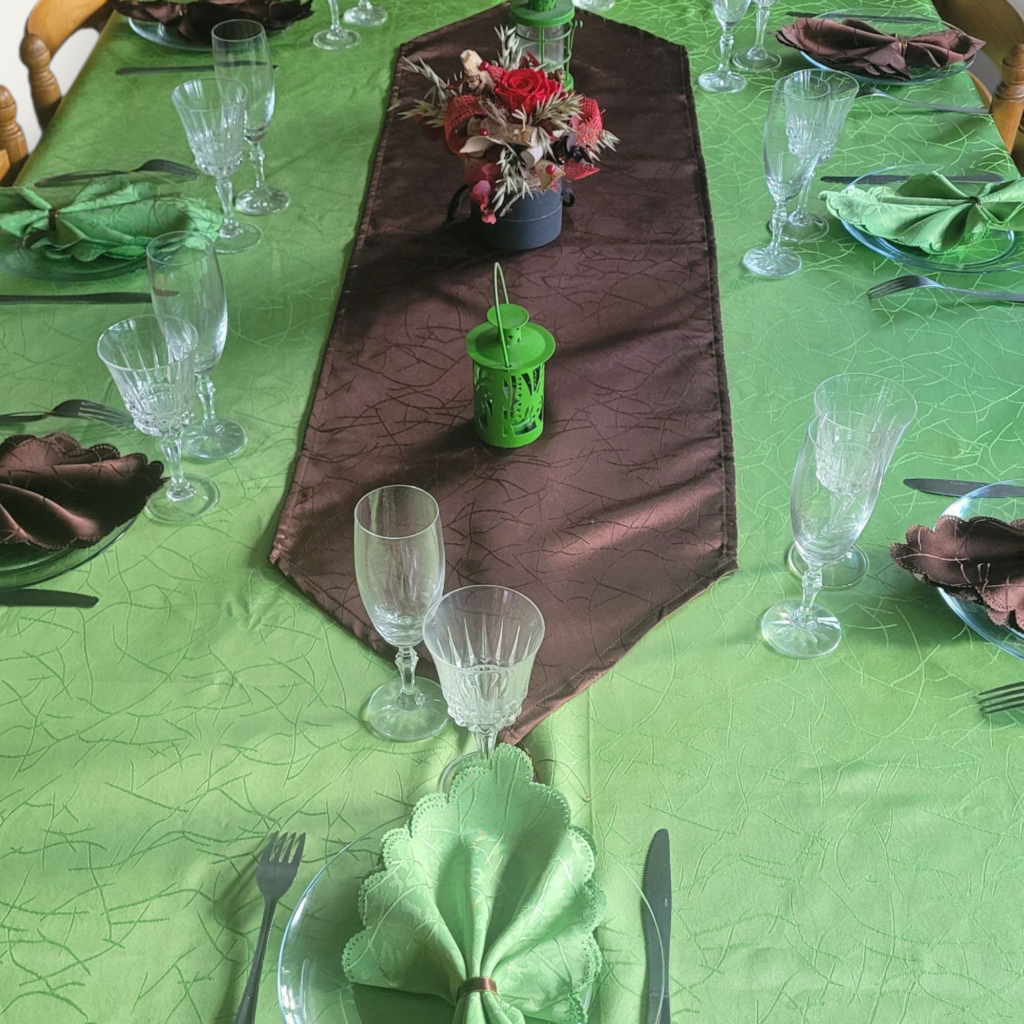 ensemble de table menthe chocolat