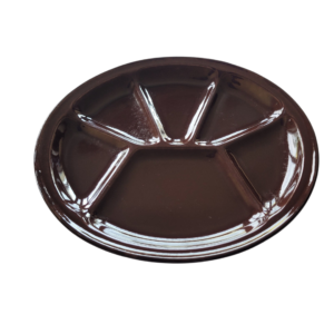 assiette compartimentée marron