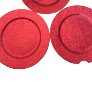 grande assiette rouge à paillettes