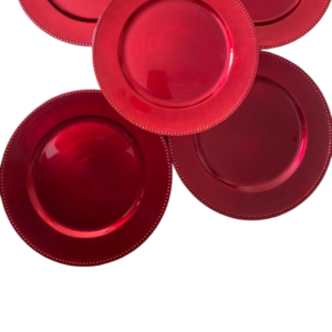 grande assiette rouge brillante