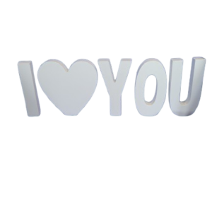lettrage i love you blanc