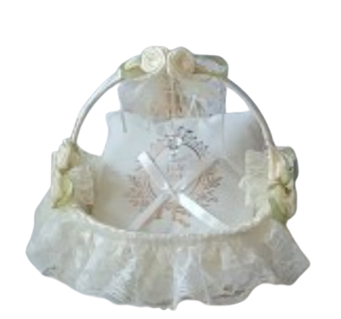 panier pour fleurs arrivée des mariés