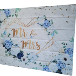 toile de fond mr & mrs bleue