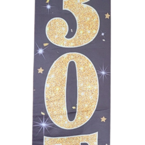 banderolle 30th noir et doré