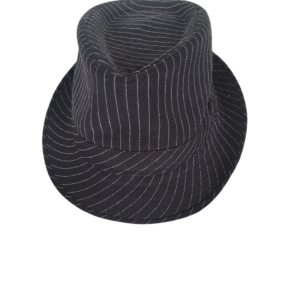 chapeau borsalino noir rayé blanc