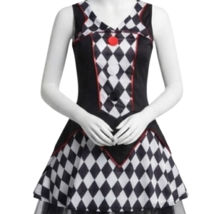 déguisement adulte arlequin femme noir et blanc