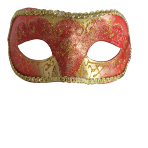 masque de carnaval simple rouge et or