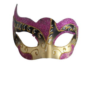 masque de carnaval simple violet et or