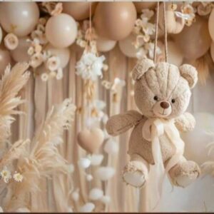 toile de fond backdrop ours en peluche baby shower
